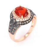 Fire Opal & Diamond 14K Rose Gold Ring