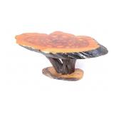 Lacquer Shell & Sand Dollar Burl Stump Table