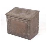 19th Century Copper Clad Embossed Coal Box