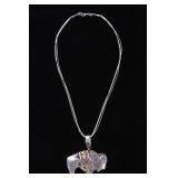 Navajo T&R Singer Sterling & 14K Gold Buffalo Neck