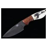 Yellowstone Grizzly Scrimshaw Damascus M.T. Knives