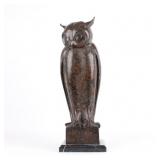 Bronze Owl Sculpture on Marble Base
