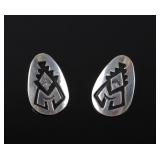 Navajo T&R Singer Sterling Silver Stamped Earrings
