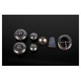 Blued Steel Vaquero Conchos & Headstall Buckle Set