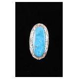 Navajo Fox Turquoise Sterling Silver Ring