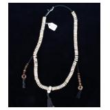 Tibetan Yak Bone Prayer Bead Necklace