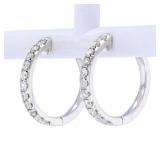 Diamond Hoop Eternity Earrings set in 18K Gold