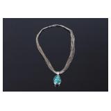 Navajo Sterling & Turquoise Pendant Necklace