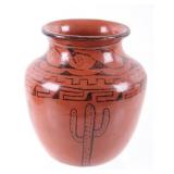 Acoma Pueblo Polychrome Painted Pottery Jar