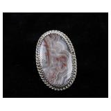 Navajo Mae Bia Lace Agate & Sterling Silver Ring