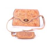 Hand Tooled Leather Purse & Coin Purse