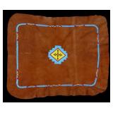 Crow Beaded Buckskin Hide Table Covering Panel