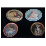 Collection of Victorian Enameled Portrait Platters