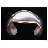 Sterling Silver & Brass Signed Mexican Bracelet