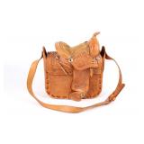 20th C. Tooled Salesman Sample Saddle Purse