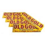 Five NOS Double Sided Old Gold Cigarette Ad Signs