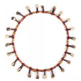 Northern Plain Buffalo Teeth & Trade Bead Necklace