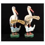 Castle Hall Twin Cigars Paper Mache Storks Display
