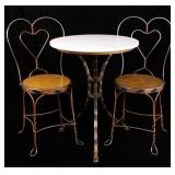 Ornate Ice Cream Parlor Set of Chairs & Table