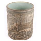 Redwing Stoneware Elk Stag Yelloware Crock