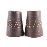 H.H. Heiser Brass Tacked Leather Cowboy Cuffs