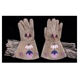 Crow Indian Floral Beaded Gauntlets