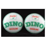 Sinclair Dino Gasoline Gas Pump Globe Glass Lenses