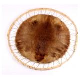 Tanned Montana Beaver Hide on Wooden Hoop