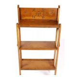 Oak Spoon Carved Collapsible Book Shelf 19th. C