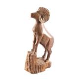 Ironwood Carved Bighorn Sheep Sculpture