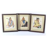Framed Winold Reiss Great Northern Indian Prints