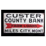 Custer County Bank Sign from Miles City Montana