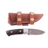 CFK Damascus & Buffalo Horn Knife Vine File Work