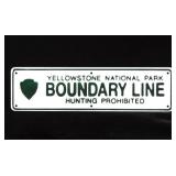 MINT Yellowstone National Park Boundary Line Sign
