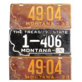 1933 & 1954 Montana License Plate Collection