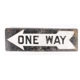 Early "One Way" Embossed Iron Road Sign