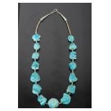 Navajo Sleeping Beauty Turquoise Nugget Necklace