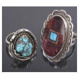 Navajo Sterling, Turquoise, & Sugilite Rings