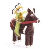 Plains Indian Horse & Rider Beaded Fetish