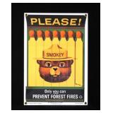 Smokey Bear U.S. Forest Service Porcelain Sign