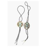 Silver & Turquoise Tooled Bolo Ties