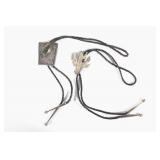 Silver & Turquoise Tooled Bolo Ties