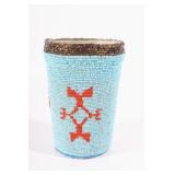 Early Beaded Sioux Trade Bead Cup