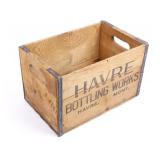 Wooden Havre Bottling Works Bottle Crate