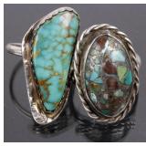 Navajo Sterling Silver & Inlaid Turquoise Rings