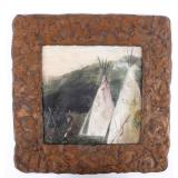 Early Sioux Teepee Painting Ponderosa Pine Frame