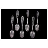 Hand Carved Handle Sterling Souvenir Spoons