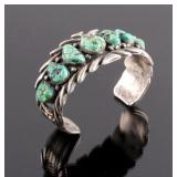 Navajo Sterling Silver Turquoise Nugget Bracelet
