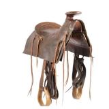 Early "Mother Hubbard" Style Custom Leather Saddle