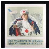 Original WWI Red Cross Christmas Roll Call Poster
